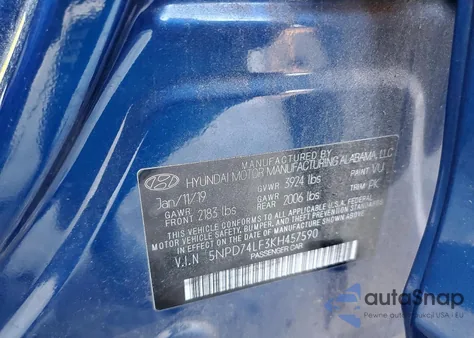 2019 Hyundai Elantra Se z USA, uszkodzony, nr VIN 5NPD74LF3KH457590